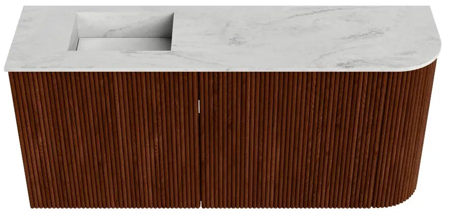 Mondiaz Joya DLux 90cm toiletmeubel ronding rechts ruby met wastafel faye links zonder kraangat opalo