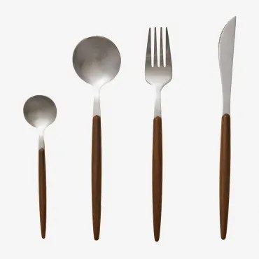 16-delige Bestekset Van Roestvrij Staal Monovar Grijs – Chroom - Sklum