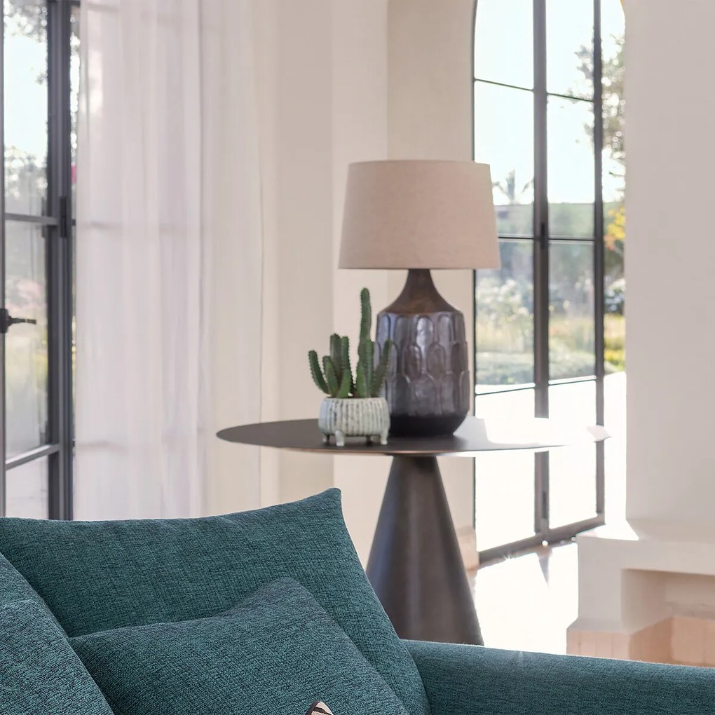 Tafellamp, keramiek en linnen, Synn