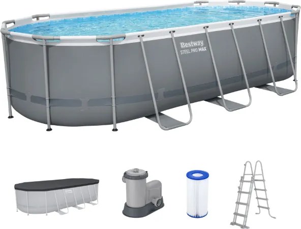 Bestway Power Steel opbouwzwembad - ovaal - L549 x B274 x H122 cm