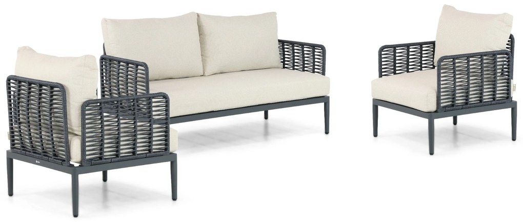Stoel en Bank Loungeset 5 personen Aluminium/wicker Grijs Coco Ibiza