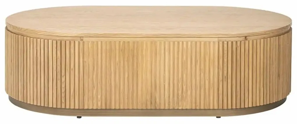 Richmond Interiors Belfort Ovale Salontafel Eiken Met Ribbels - 140 X 80cm.