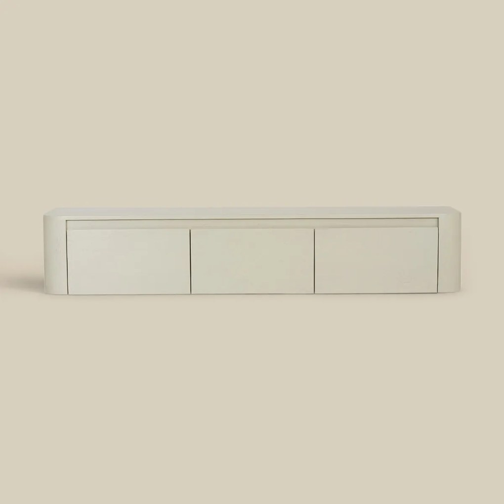 Zwevend Tv-meubel Beige Ronde Hoeken 160 Cm - 160x40x30cm.