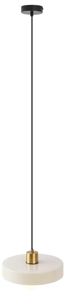 Retro hanglamp goud met beige glas - Jina