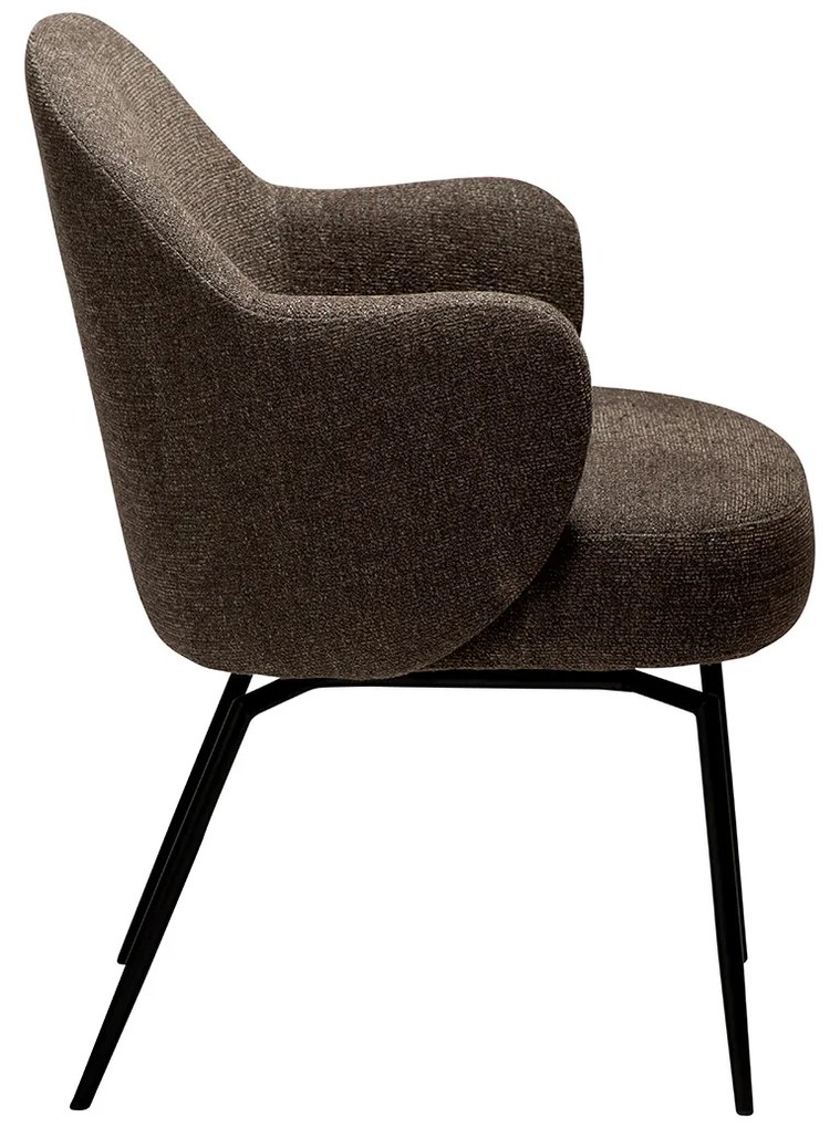 Dan-Form Bae Swivel Luxe Eetkamerstoel Draaibaar Bruin Boucle
