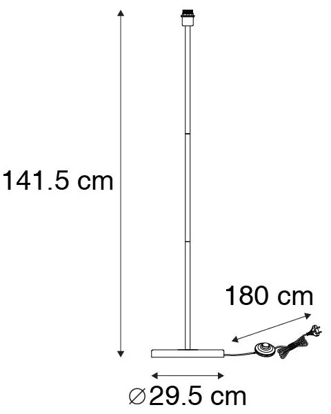 Moderne vloerlamp messing met marmeren voet- Kaso
