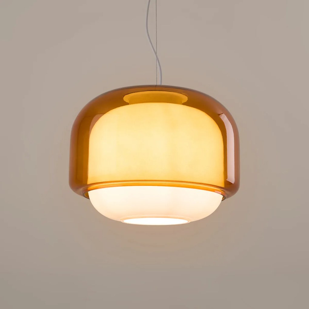 Hanglamp van gekleurd glas Ø30,5 cm, KINOKO