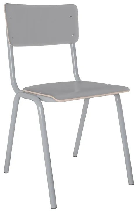 Zuiver Back To School Stapelstoel Retro Design Grijs