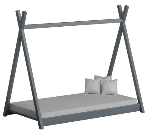 Peuter Grijs Eenpersoons hemelbed - Titus Tipi-stijl voor kinderen Kinderen Peuter Junior 5059914021217 Children's Beds Home, 190x90, Matras van schui