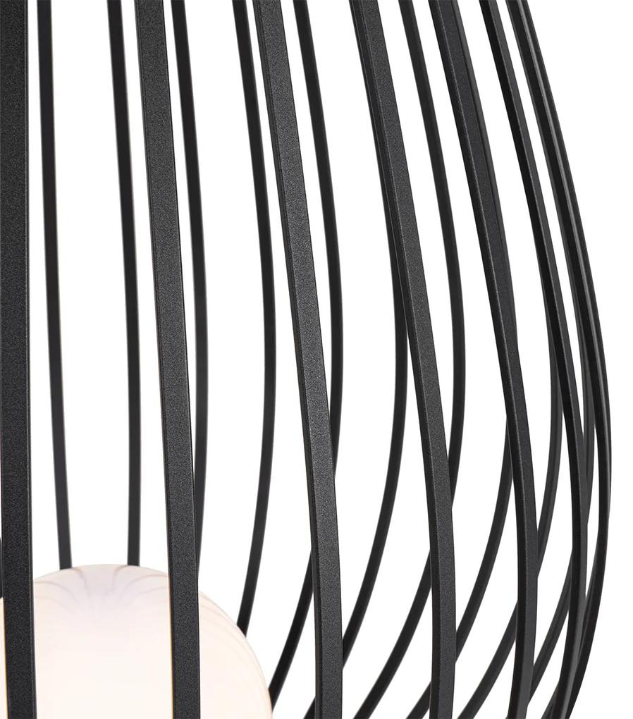 Design vloerlamp zwart met opaal 110 cm - Angela Design E27 rond Binnenverlichting Lamp