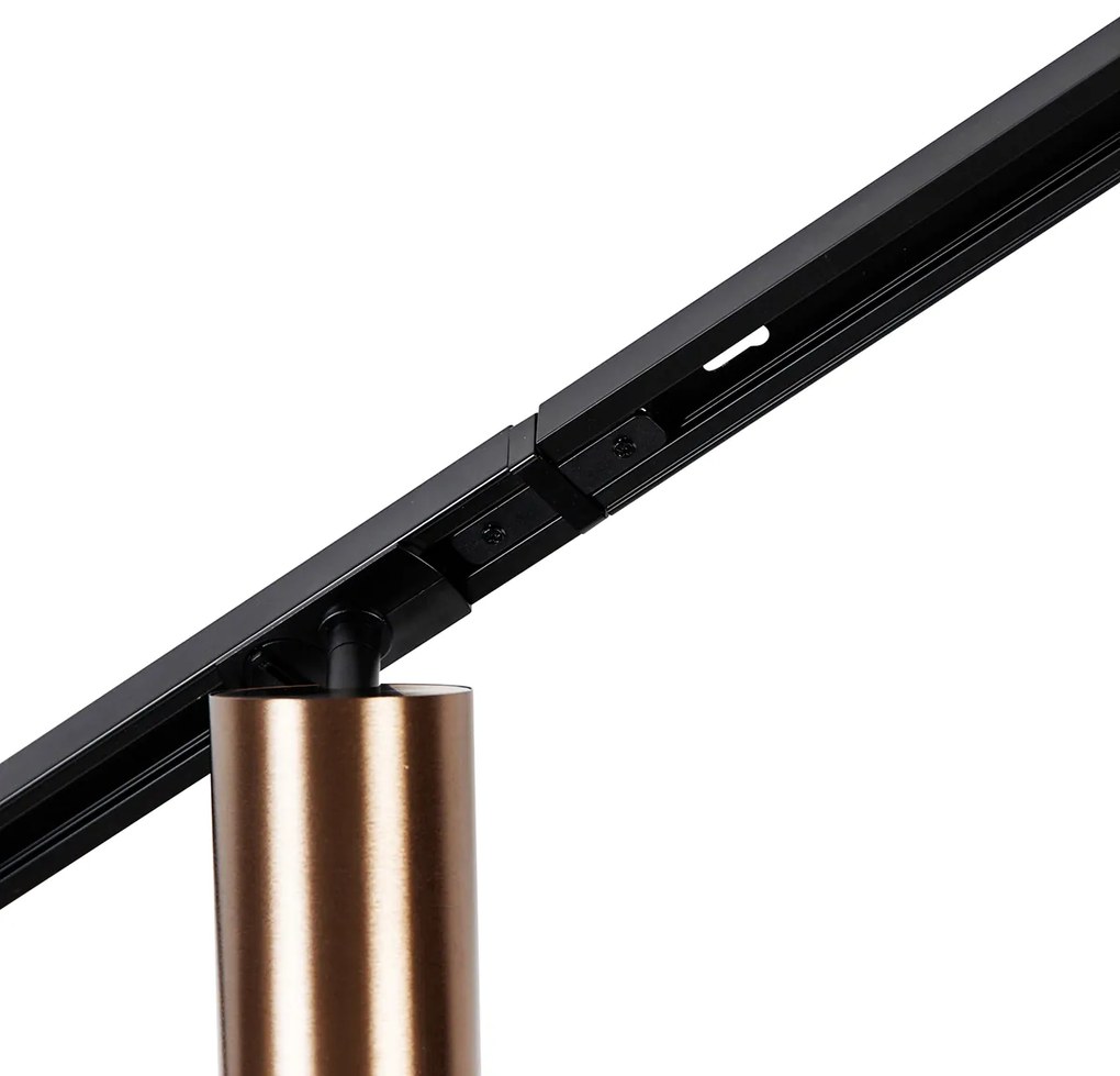 Modern railsysteem met 5 Spot / Opbouwspot / Plafondspots donker brons 1-fase GU10 70mm - Iconic Jeana Luxe GU10 Binnenverlichting Lamp