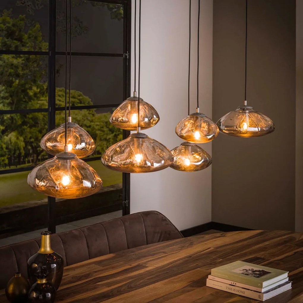 Hanglamp Glas Met Metaal