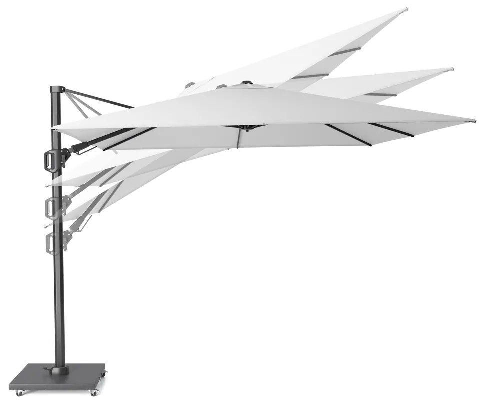 Platinum Challenger rechthoek Zweefparasol T2 Premium - 3,5 x 2,6 m. - Faded black