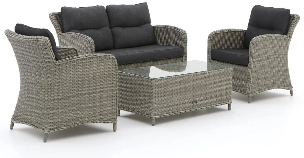 Stoel-bank loungeset Intenso  | 4 personen | Loungeset Grijs | Wicker (vlechtwerk) | Kees Smit Tuinmeubelen