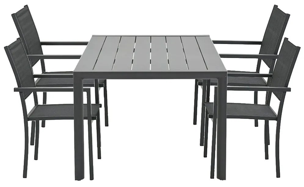 Garden Impressions Moon tuinset 5-delig donker grijs - Adana tuintafel 180x100 cm