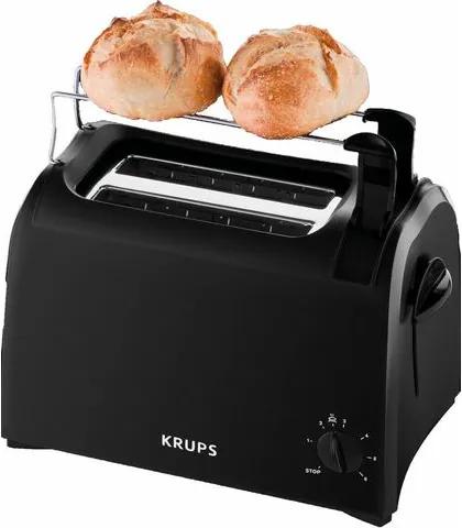 Krups toaster Pro Aroma KH1518, voor 2 sneetjes brood, 700 W, zwart