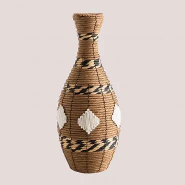 Decoratieve vaas van metaal en gevlochten papier Osiris Natuurlijk - Sklum
