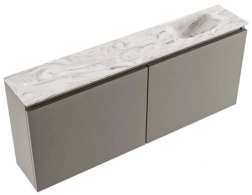 Mondiaz Ture DLux toiletmeubel 120cm smoke met wastafel glace rechts zonder kraangat