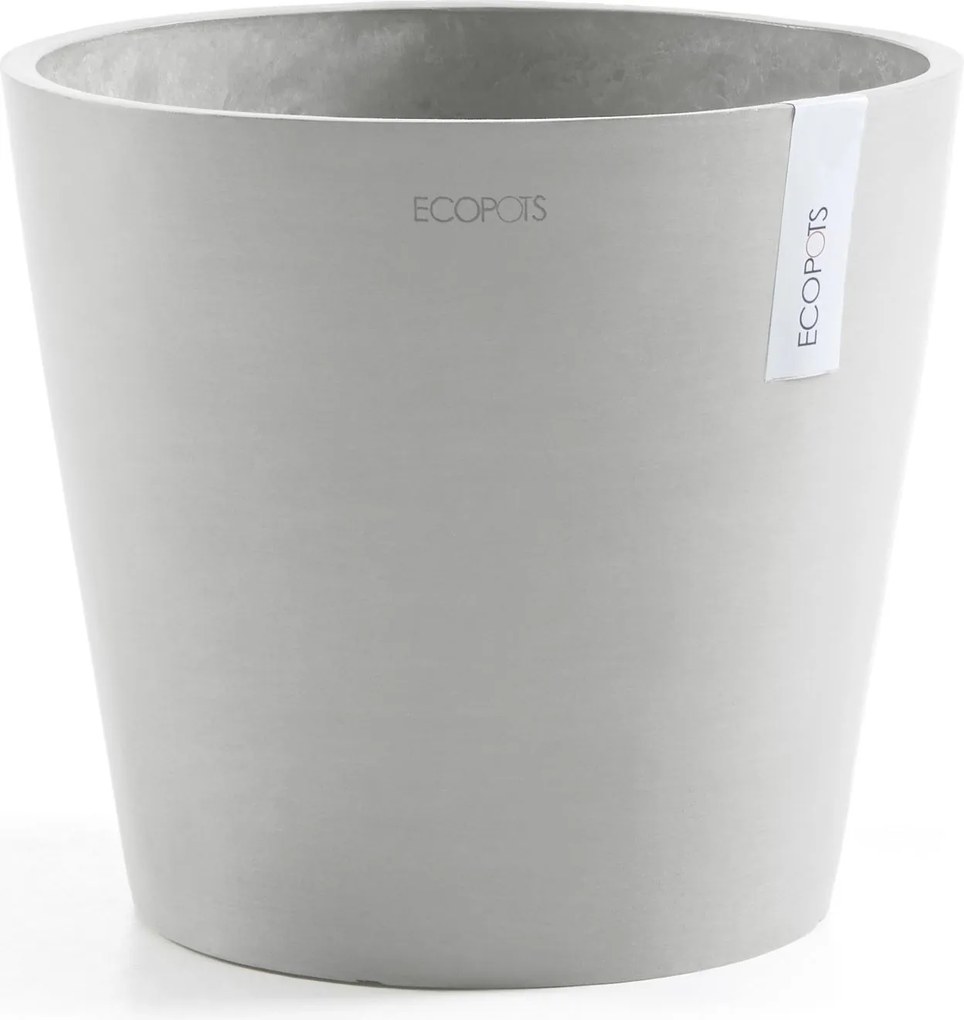 Ecopots bloempot Amsterdam 25 - Rond - White Grey - Diameter 25 x H22 cm