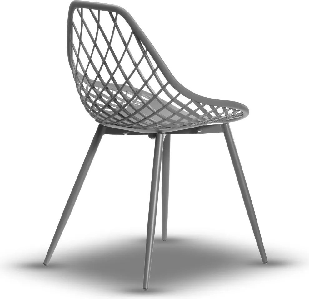 LUGO stoel grijs - modern, opengewerkt, voor keuken / tuin / café