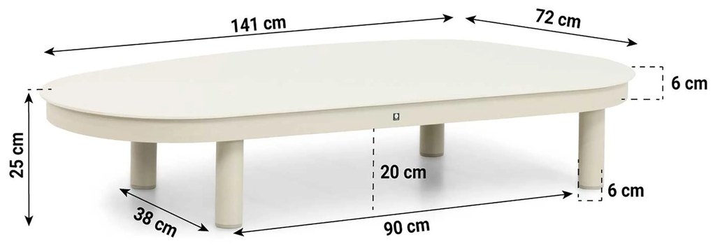 Hoek loungeset 5 personen Aluminium/rope Taupe  Santika Furniture Santika