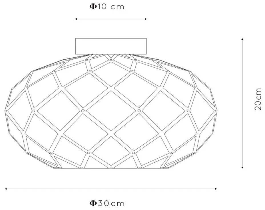 Lucide Wolfram plafondlamp 30cm 1x E27 goud mat