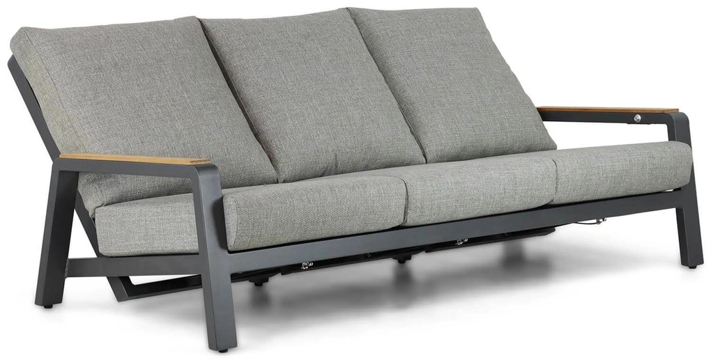 Stoel en Bank Loungeset 5 personen Aluminium/teak Grijs Osmen Manly