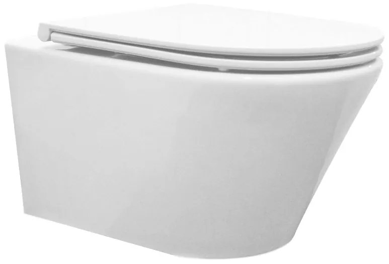 Mueller Afesta hangend toilet randloos met tornado flush en platte softclose zitting wit glans
