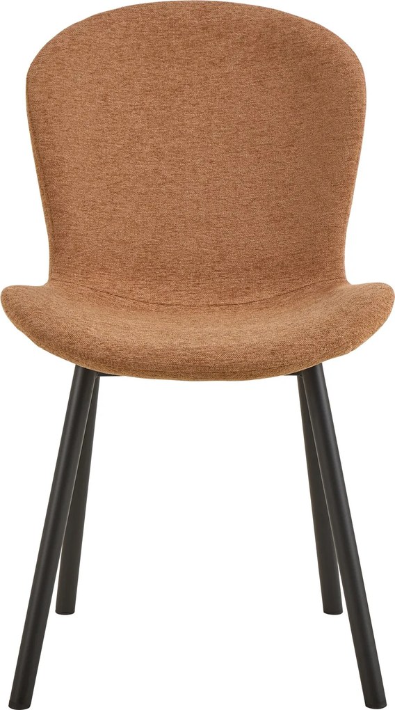 FIORA Terracotta (stof Apia 272)/zwart frame - MODERNE GESTOFFEERDE STOEL VOOR WOONKAMER/EETKAMER LOFT