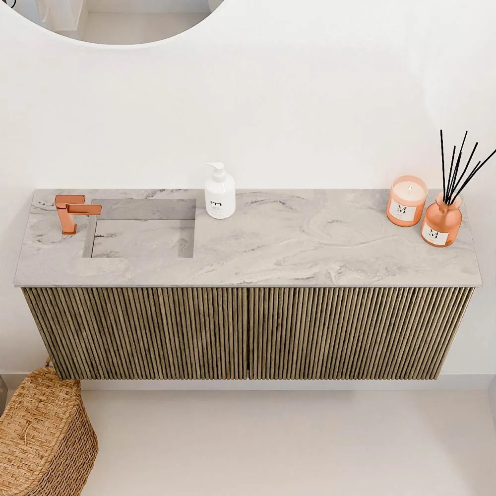 Mondiaz Joya DLux 90cm toiletmeubel dusk met wastafel faye links 1 kraangat glace