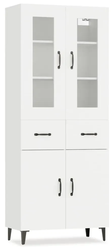 vidaXL Hoge kast 69,5x34x180 cm bewerkt hout wit