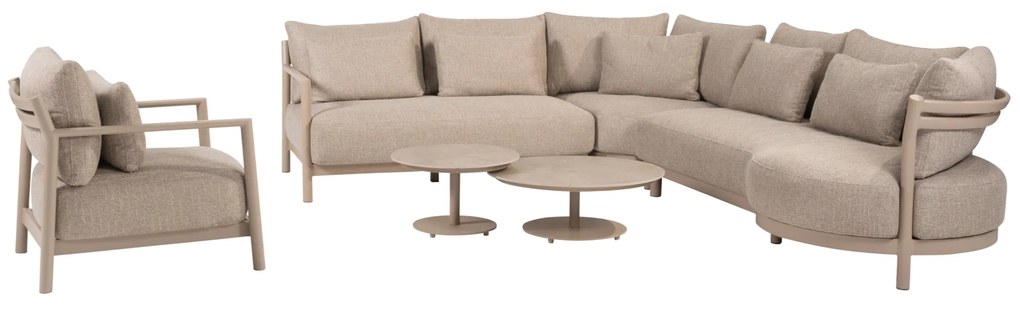 Boaz Mykonos modulaire hoek loungeset 6 delig keramiek latte 4 Seasons Outdoor