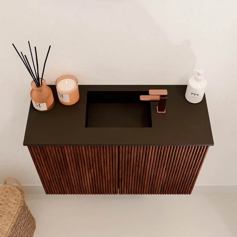 Mondiaz Joya 60cm toiletmeubel ruby met wastafel faye midden 1 kraangat urban