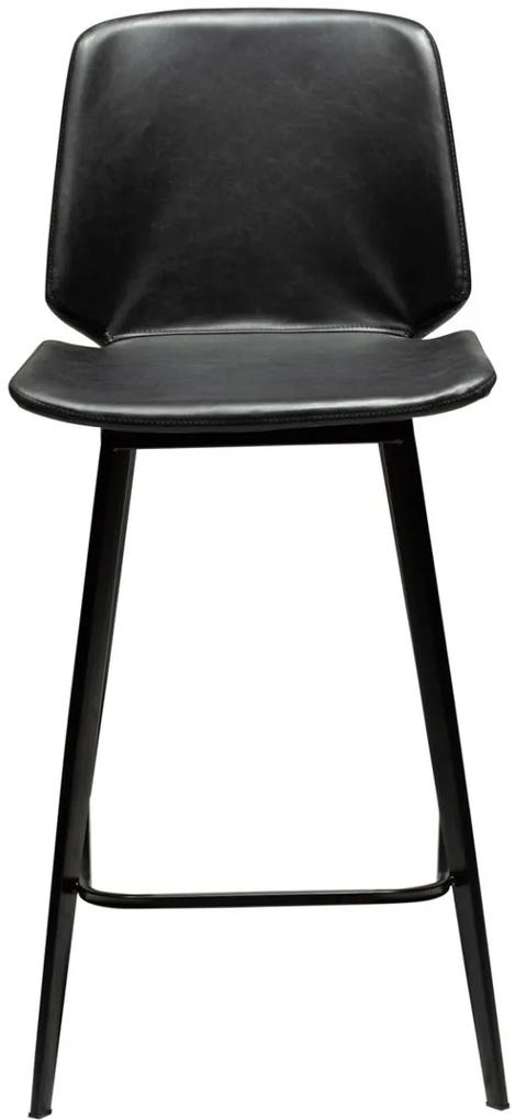Dan-Form Swing Counter Barkruk – Set Van 2 - Zithoogte 65 Cm – Zwart Kunstleer