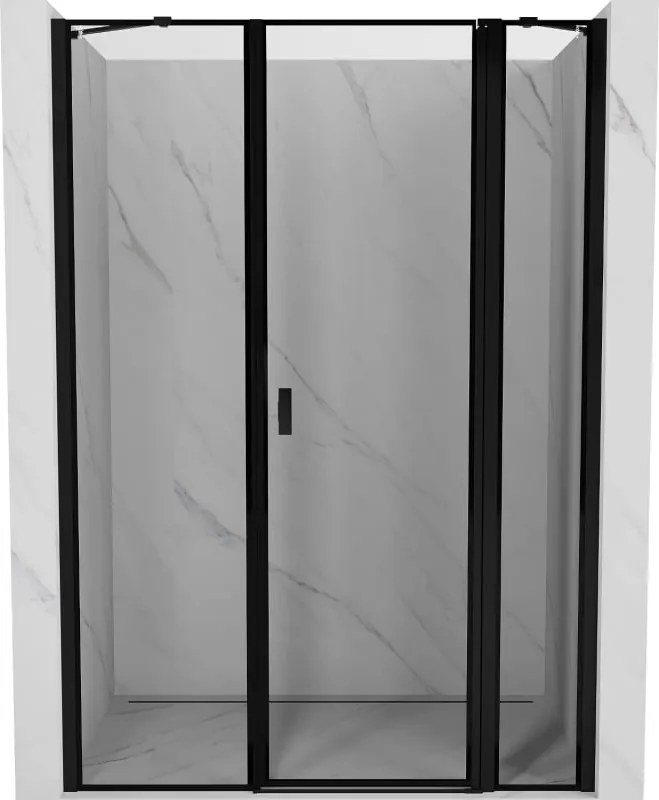 Mexen Mist draaideur voor douche rechts 125 cm, zwart frame, zwart - 8A4-125-001-70-70-P
