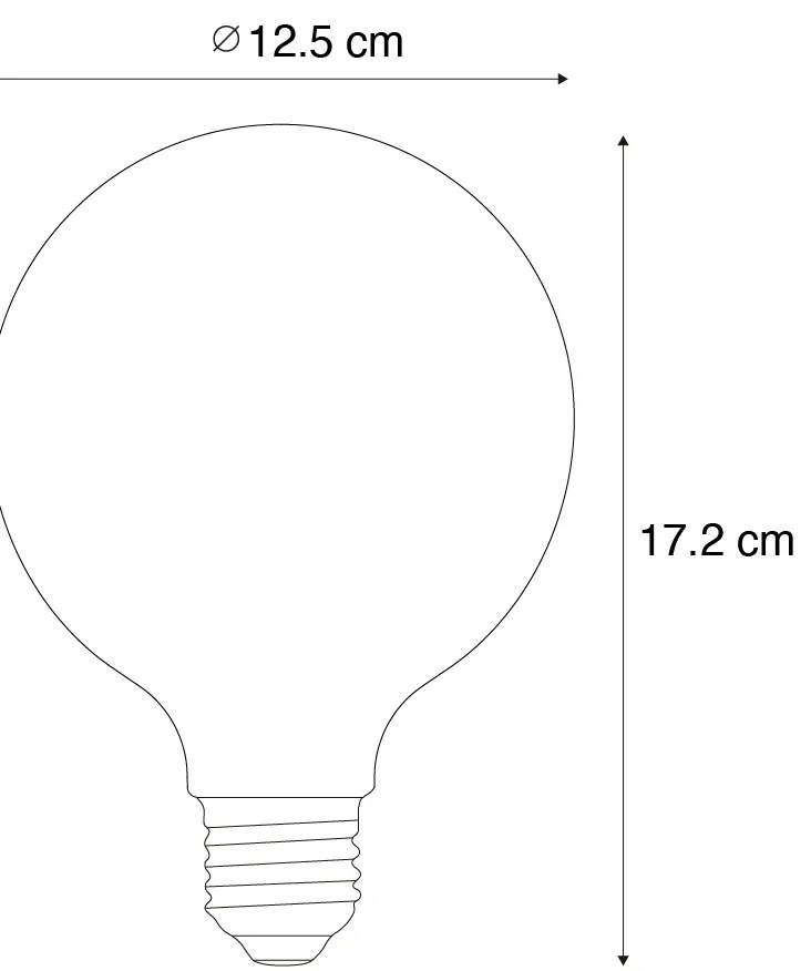 Set van 5 Smart E27 dimbare LED lampen G125 mat 7W 806 lm 2700-6500K