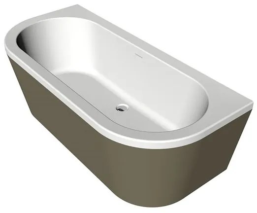 Xenz Charley half vrijstaand bad acryl 165x75x60cm wit glans/klei waste graniet