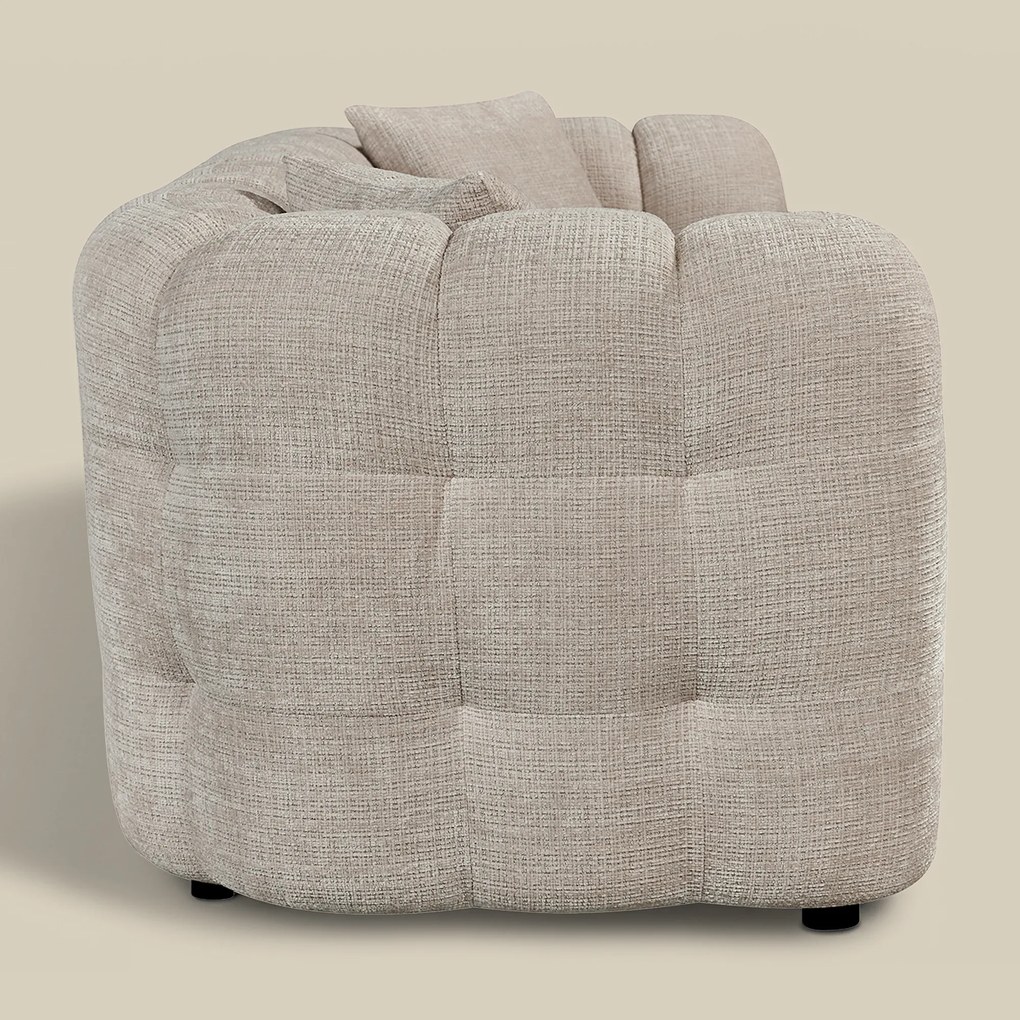 3-zits Bank Met Vakken Stiksels Beige