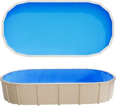 VEVOR zwembadfolie, 3,75 x 7,32 m, voor een wandhoogte van 120 cm, PVC zwembadfolie, 0,4 mm dik, UniBead vervangingsfolie, geschikt voor bovengrondse zwembaden met stalen wanden, blauw