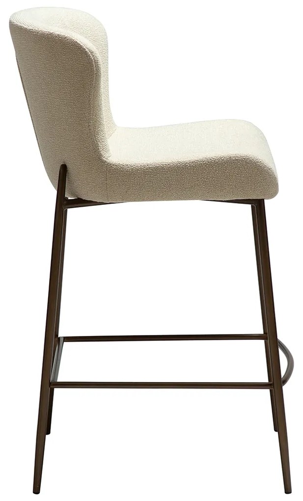 Dan-Form Glam Counter Barstoel Boucle Almond Shimmer Antique Brass