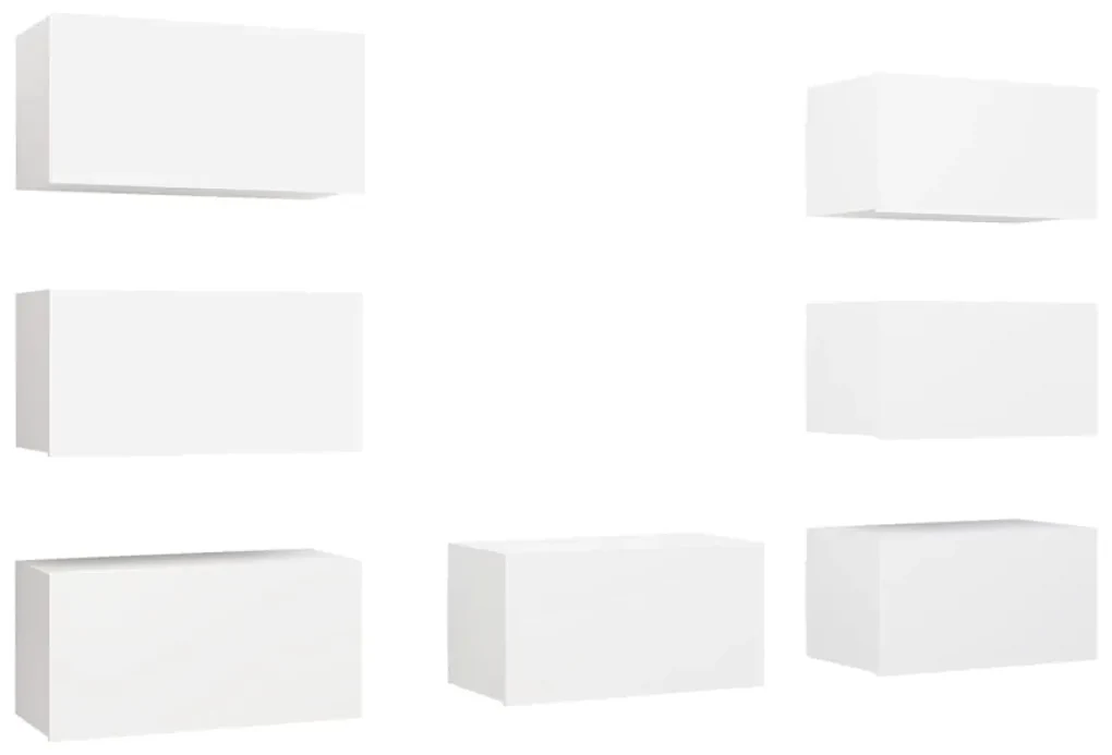 vidaXL Tv-meubelen 7 st 30,5x30x60 cm spaanplaat wit