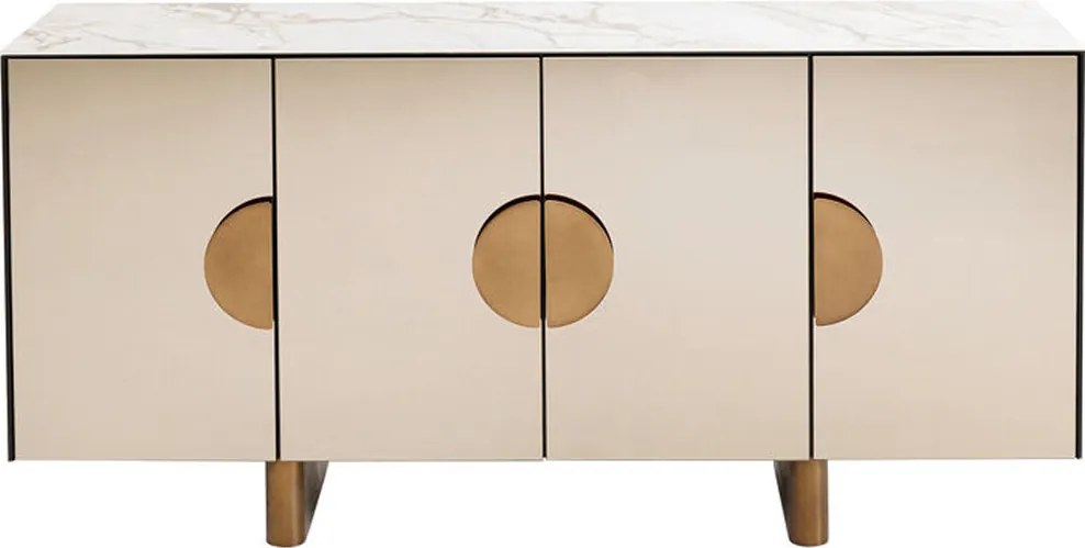 Design Dressoir Spiegel En Marmer - 160x45x80cm.