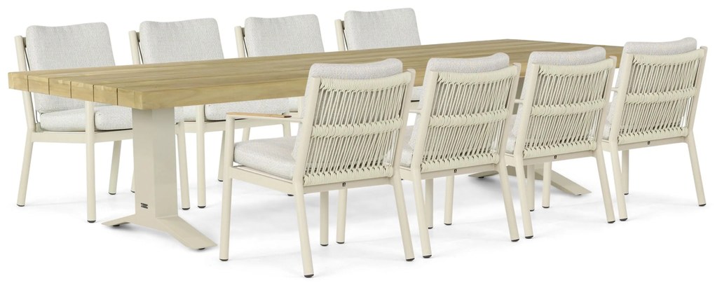 Tuinset 8 personen 330 cm Aluminium/rope Taupe Coco Sevilla/Superior