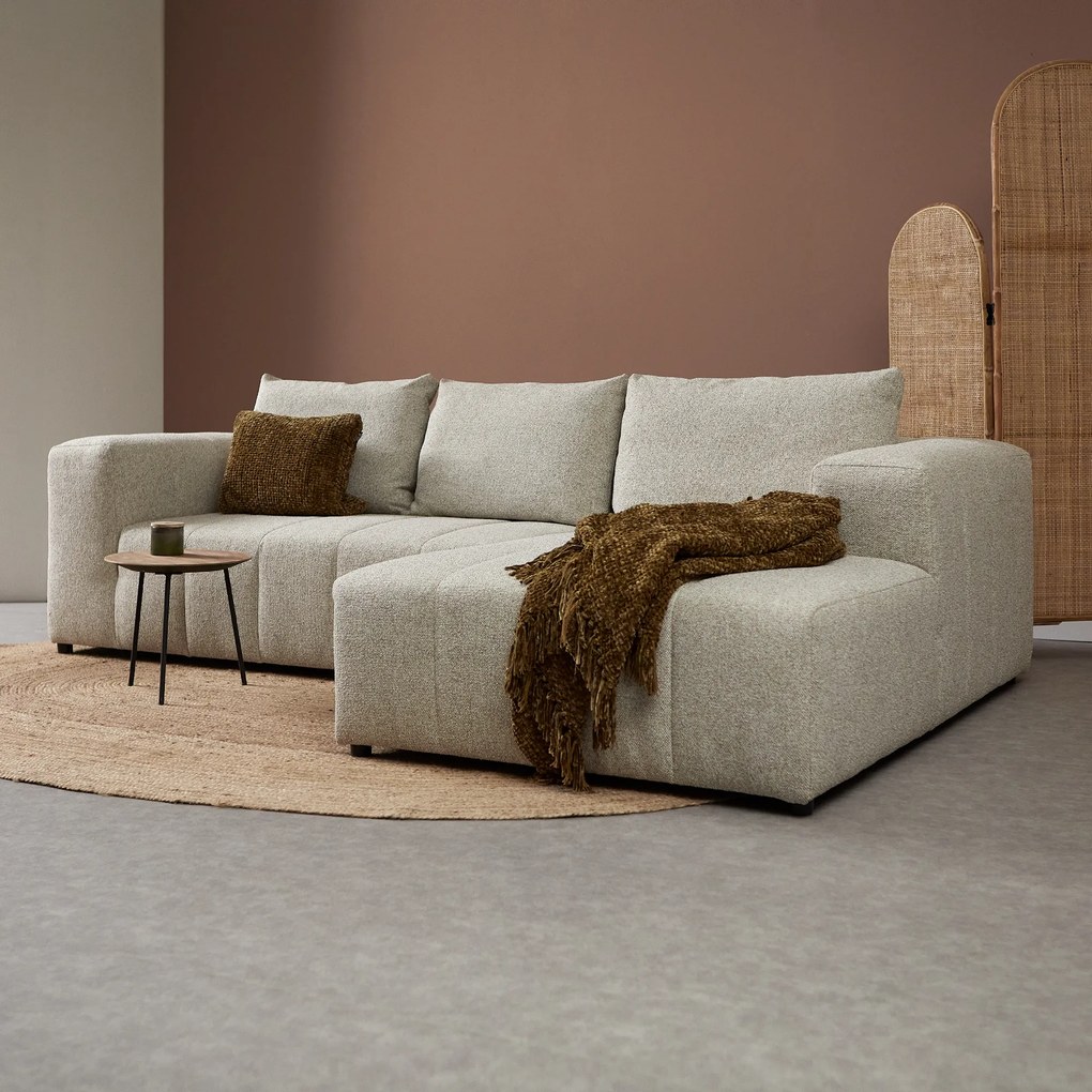 Beige Bank Met Decoratieve Strepen Hoek Rechts