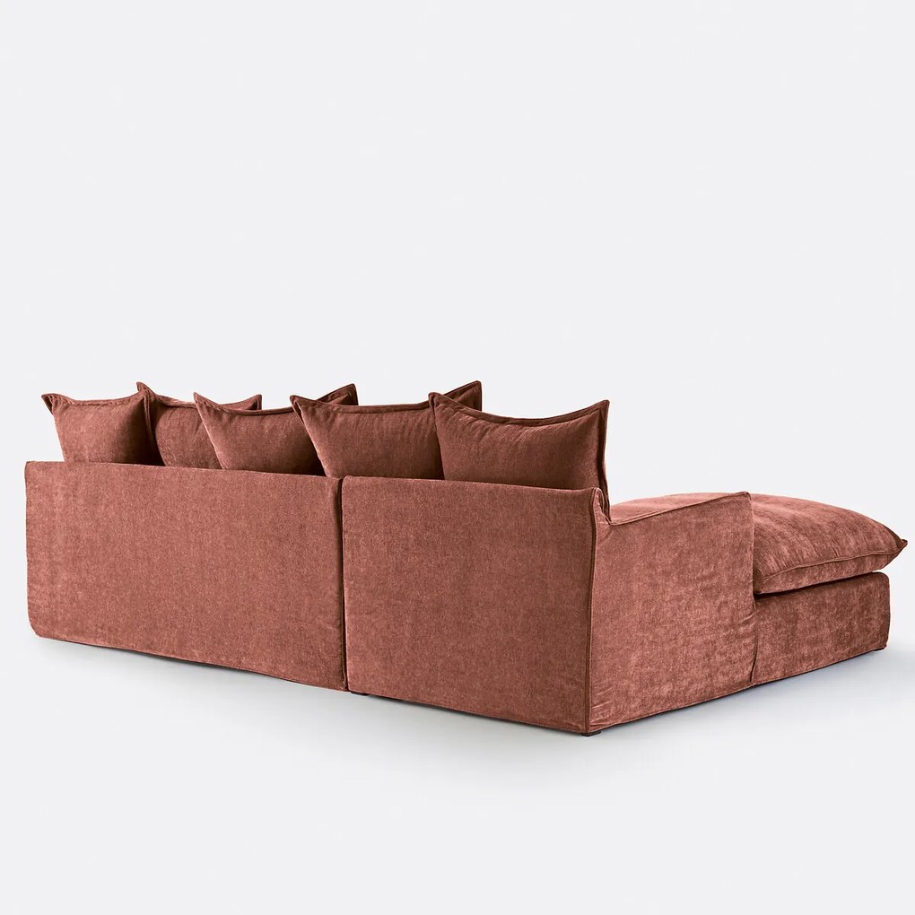 Hoekbank links, omvormbaar, afneembare hoes, 4-zits, gemêleerd polyester, ODNA