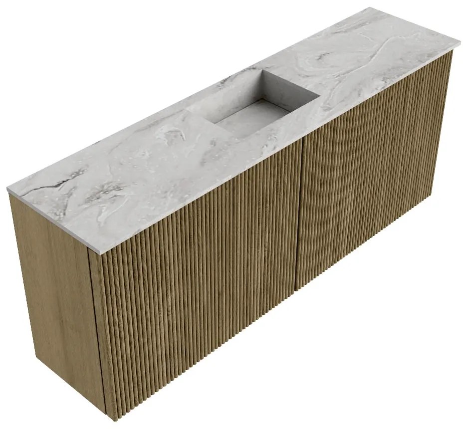 Mondiaz Joya DLux 100cm toiletmeubel dusk met wastafel faye midden zonder kraangat glace