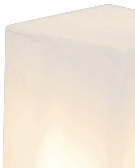 Staande buitenlamp zwart met opaal witte kap 50 cm - Denmark Modern E27 IP44 Buitenverlichting