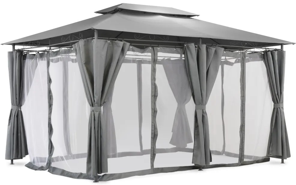 Tuinpaviljoen met muskietennet antraciet Ibiza 3x4m Garden Point
