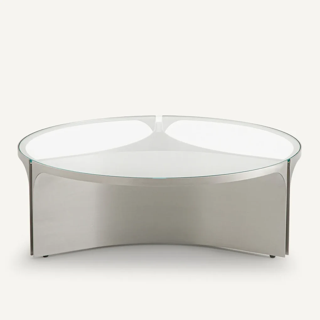 Salontafel in glas en metaal, klein model, Gira