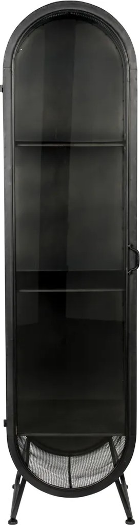 Dutchbone Oval Ovale Vitrine Zwart Metaal - 46x46x181cm.
